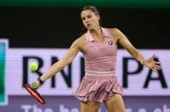 Emma Navarro returns a shot to Donna Vekic of Croatia during the BNP Paribas Open - Source: Getty